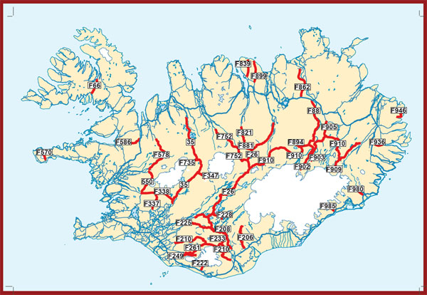 Iceland F-Road Map