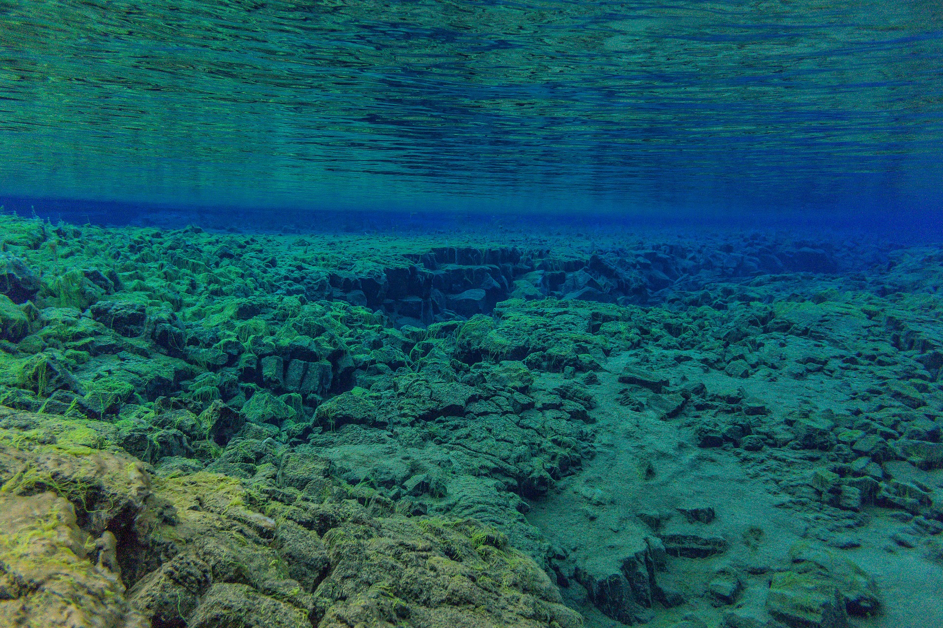 Silfra rift, under the water