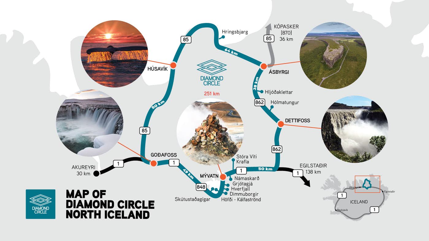 Diamond Circle Map Iceland