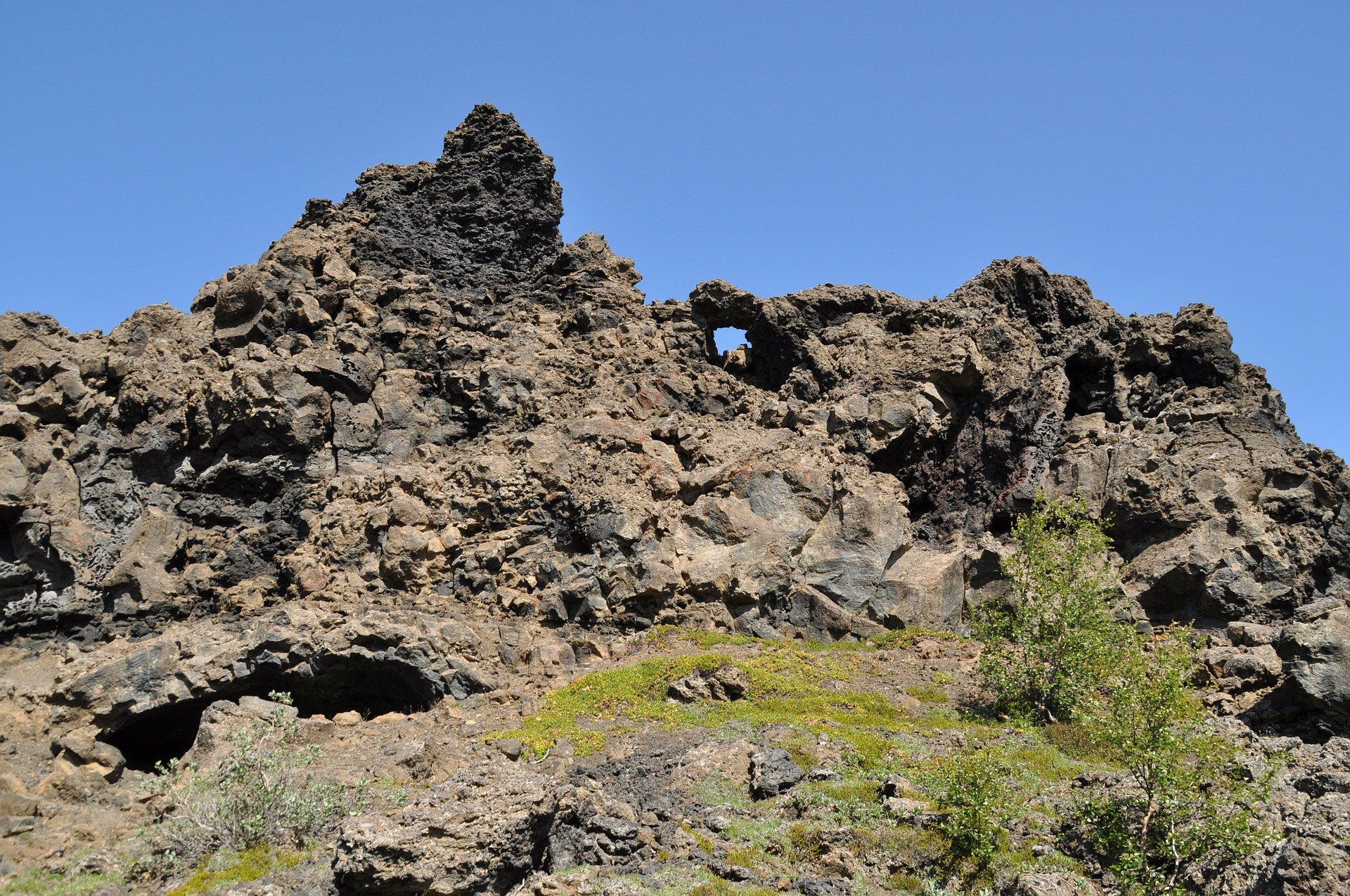 Rock formation at Dimmuborgir in Iceland