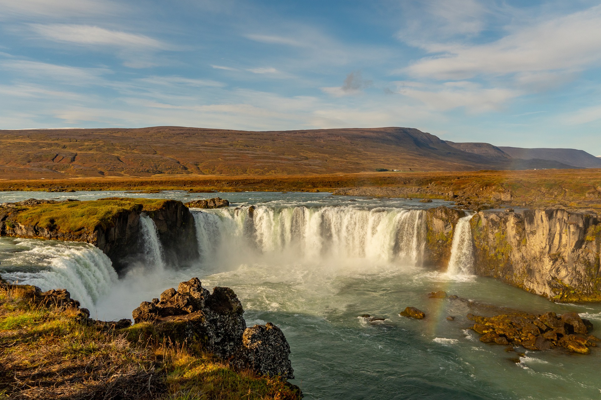 Godafoss waterfall in autumn in Iceland