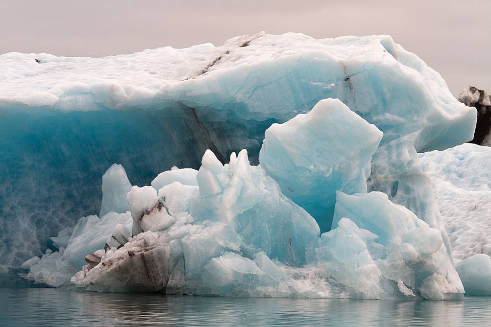 huge white iceberg at Jokulsarlon in Iceland