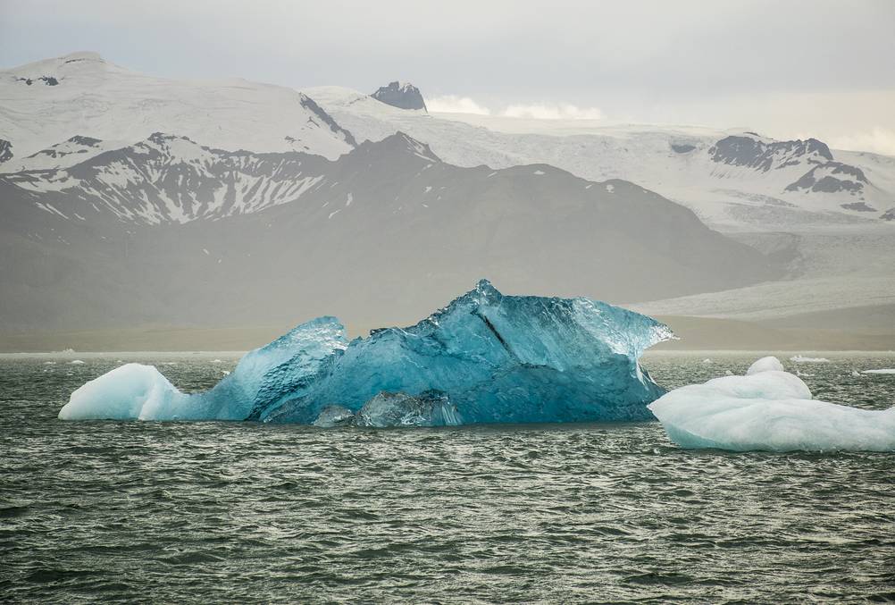 Blue iceberg at Jokulsarlon in Iceland