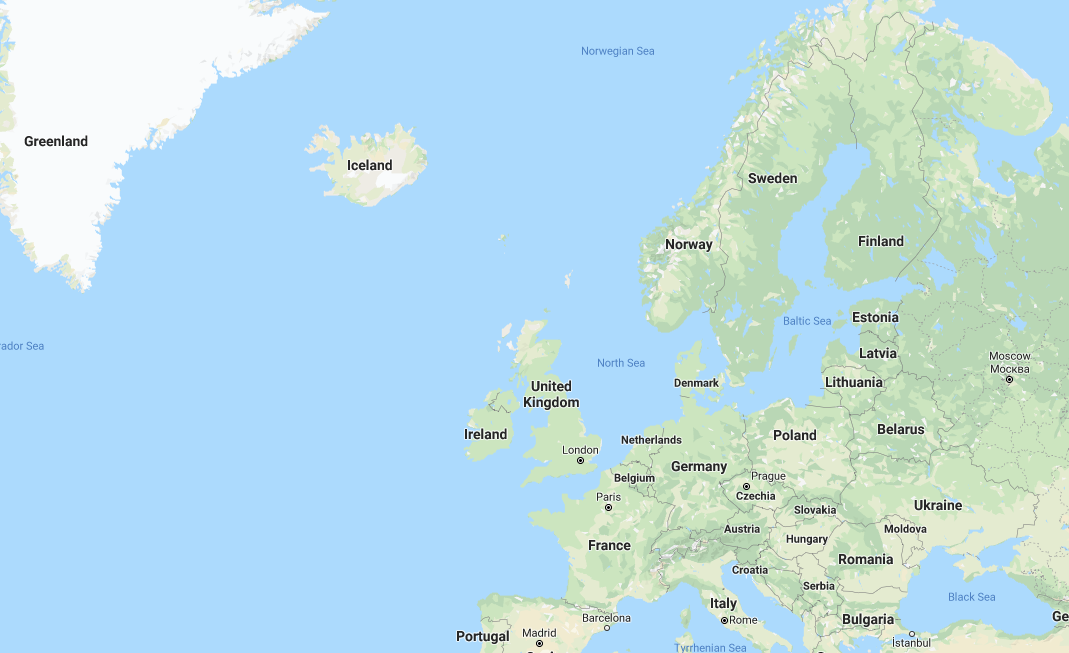 islande carte du monde