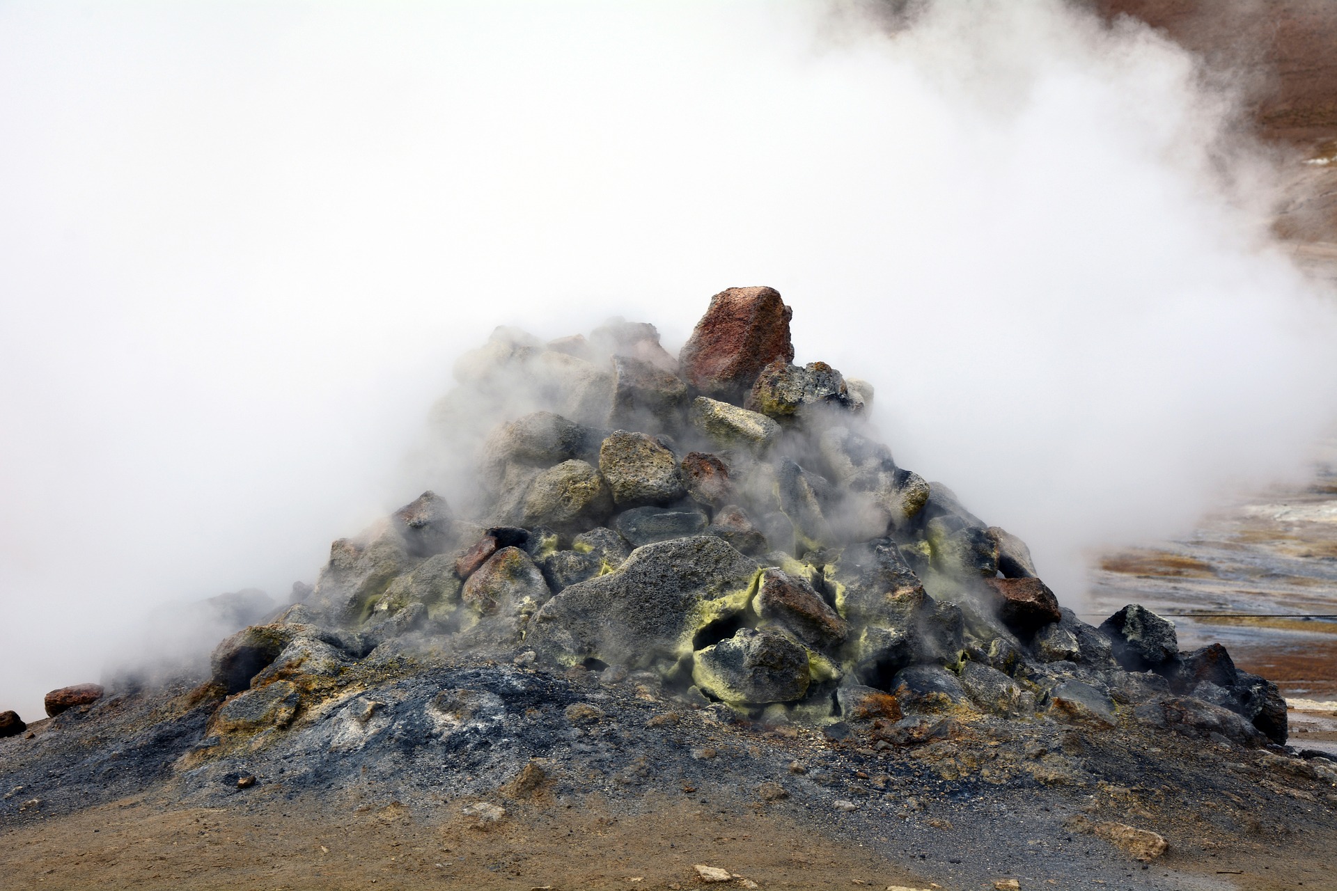 Fumaroles at Hverir in Iceland