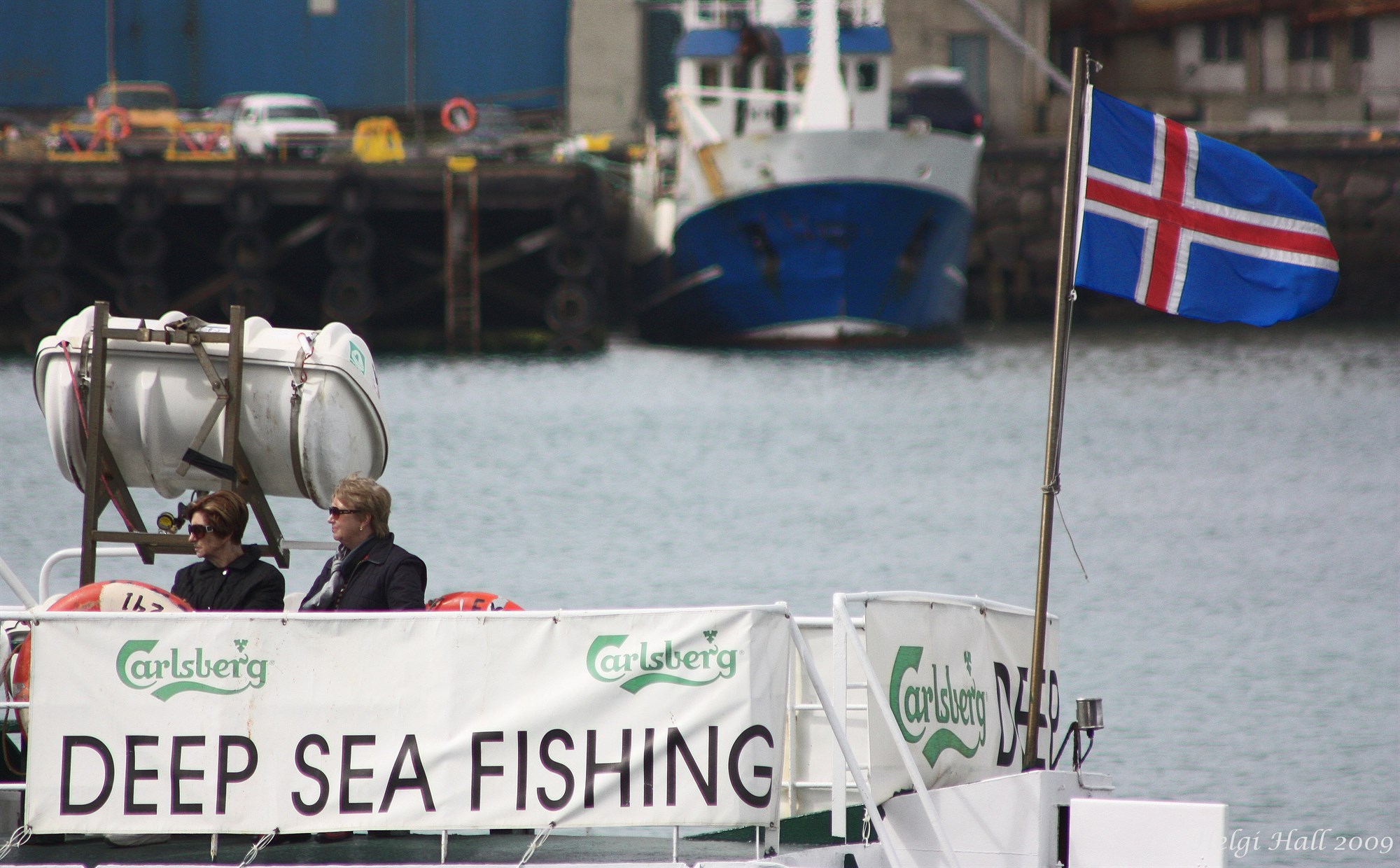 people on a boat going to sea angling reykjavik